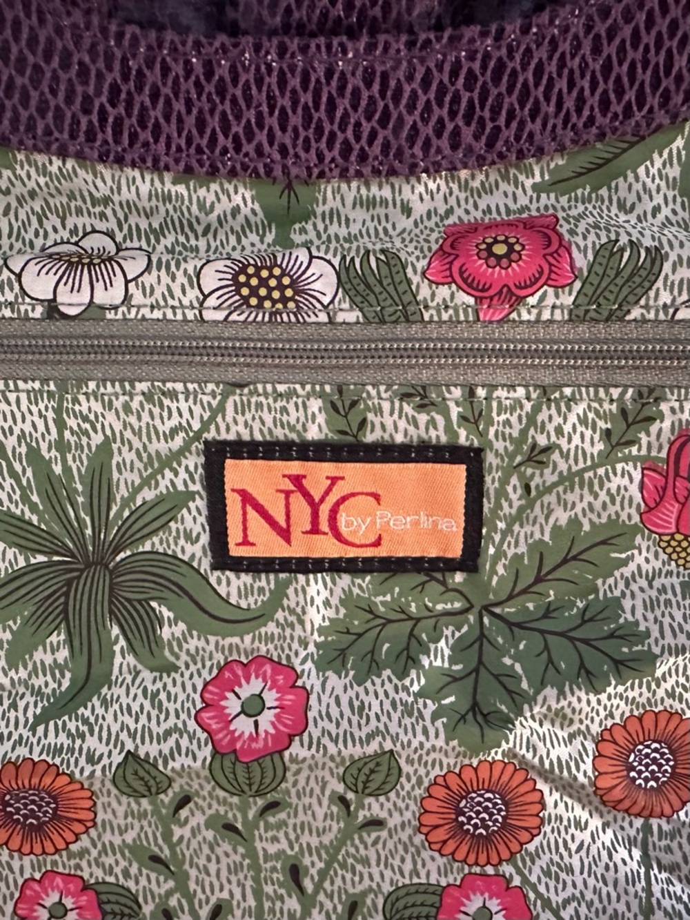 NYC by Perlina Purple Handbag in Vegan Snakeskin - Picture 4 of 8